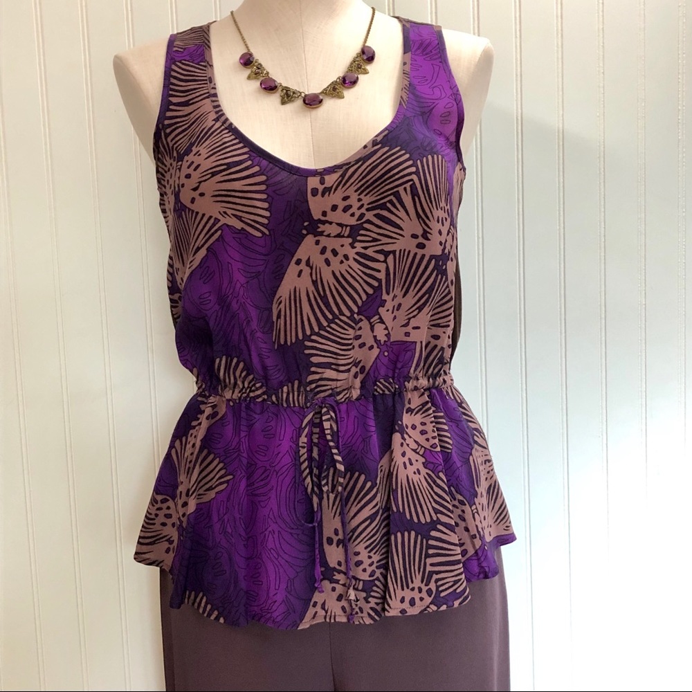 GLAM Made In USA Silk Sleeveless Top Sz. Sm